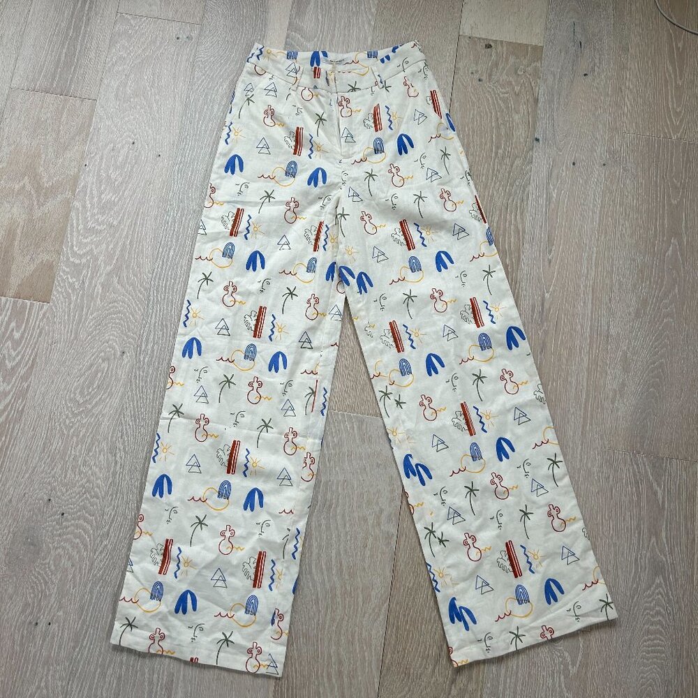 Peppermayo Isola Linen Pants - Santorini (Size 4)
